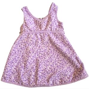 Vintage 1990s girls lilac purple floral spring summer cottagecore sundress